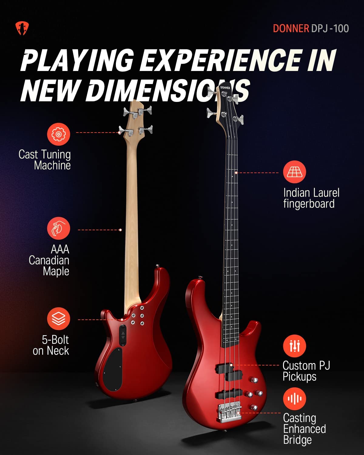 Donner DPJ-100 Electric Bass Guitar