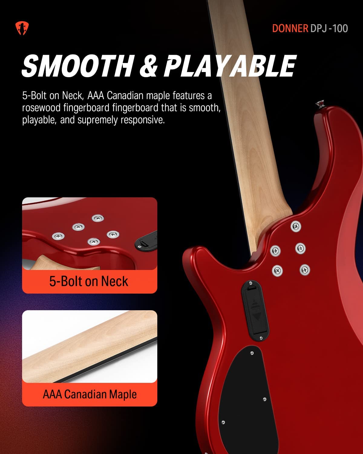 Donner DPJ-100 Electric Bass Guitar