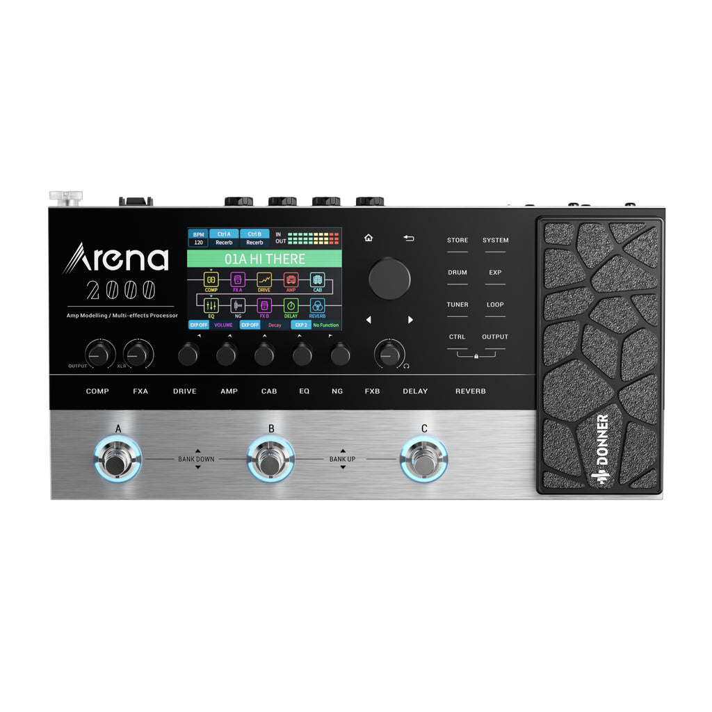 Donner Arena 2000 Multi-Effect Guitar Pedal AMP Modeling Multiple 