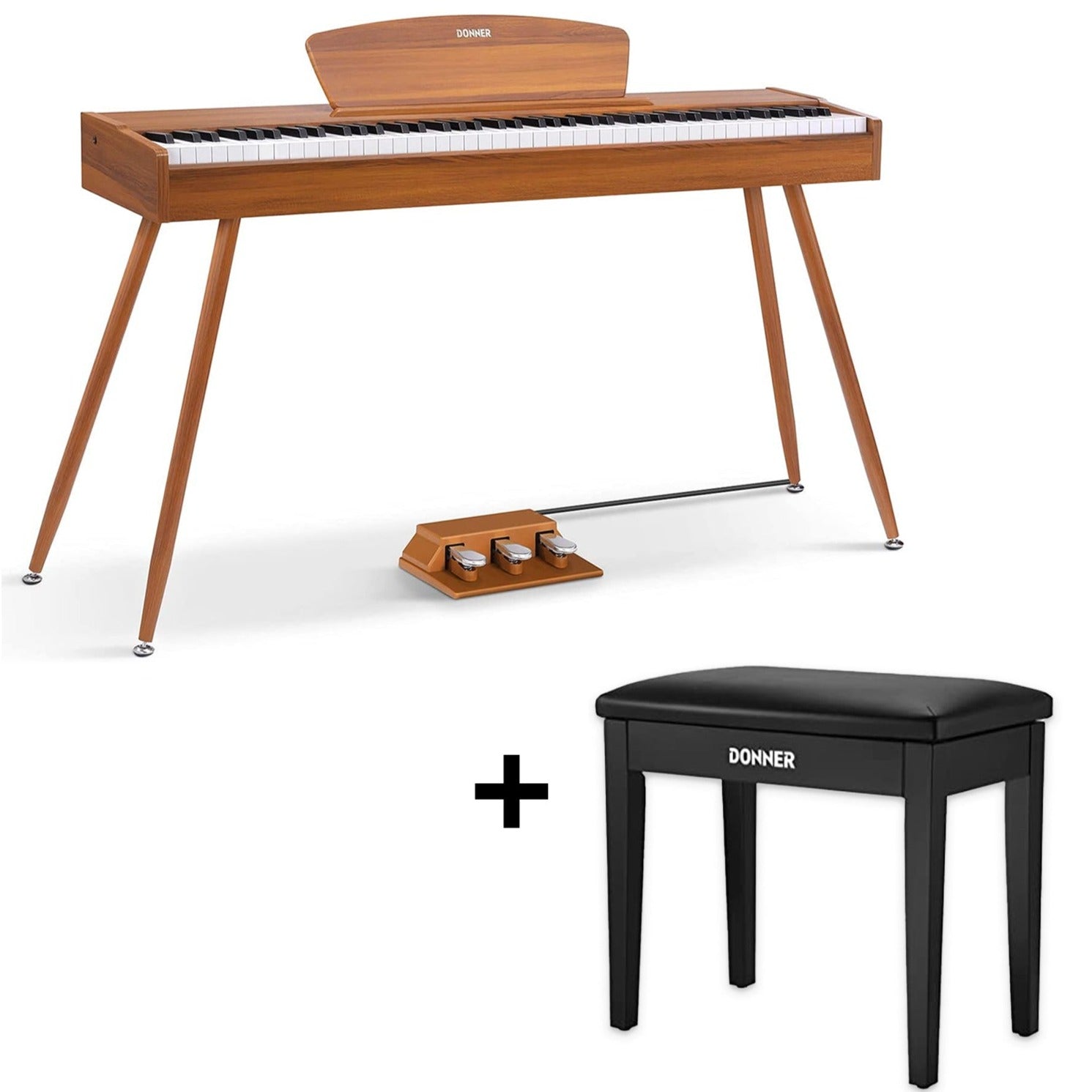 Products Donner DDP-80 88 Key Fully Weighted Compact Digital Piano Wooden Style + Pedal