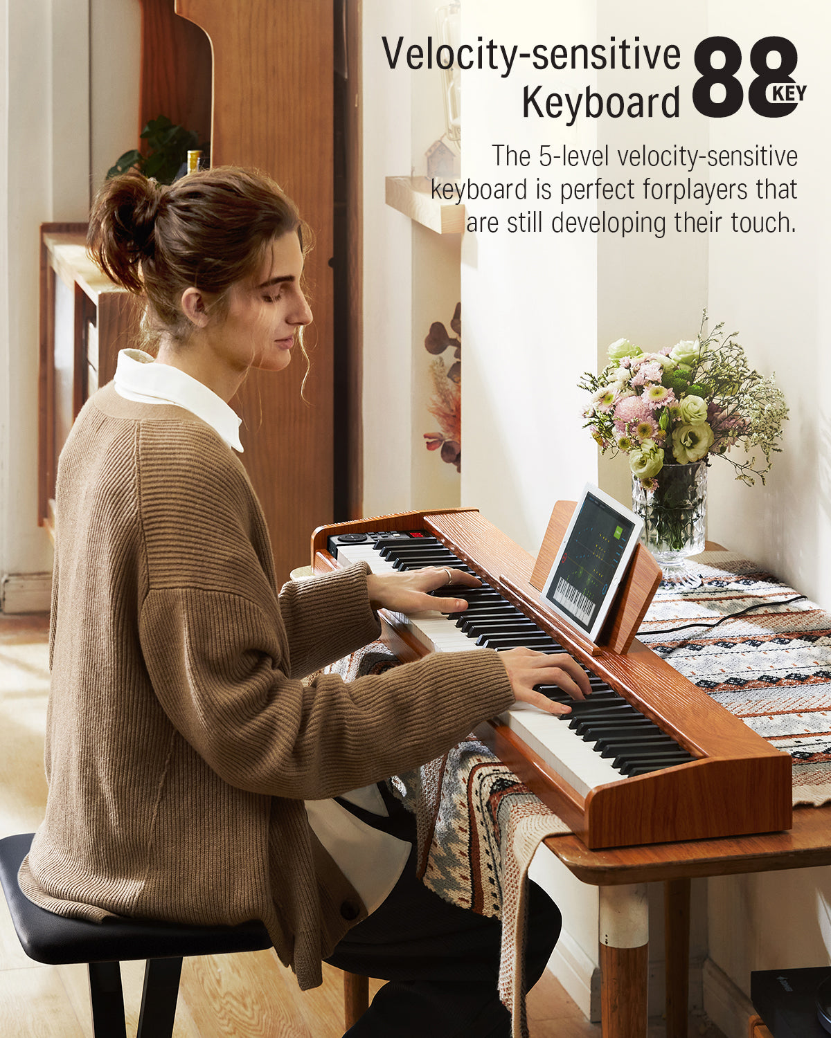 Donner DEP-1S Semi Weighted Keyboard Piano-Natural Update##