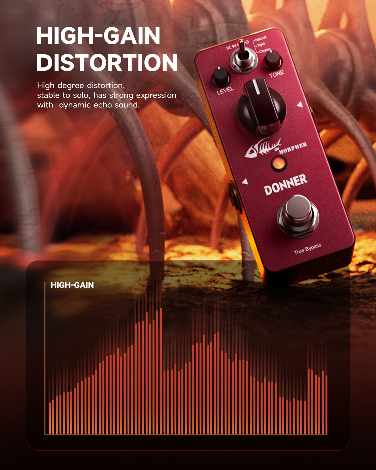 Donner Morpher Distortion Pedal Gain Effect