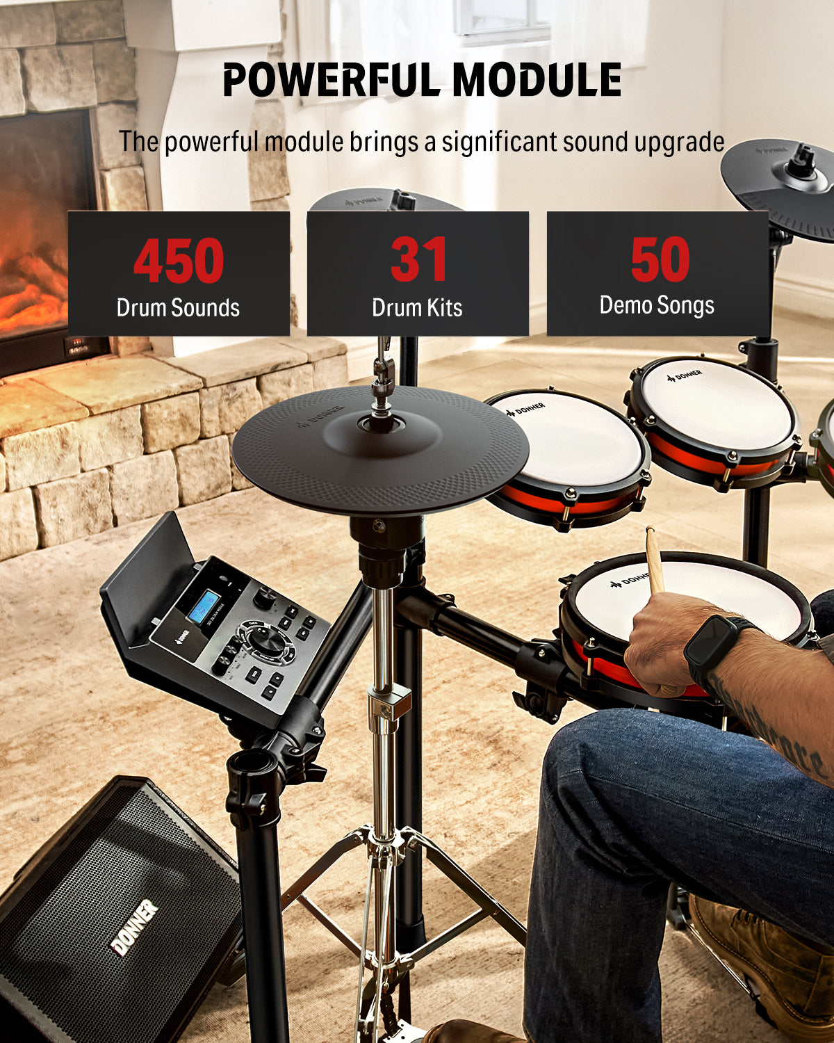 Donner DED-200Pro Electronic Drum Set Independent Hi-hat