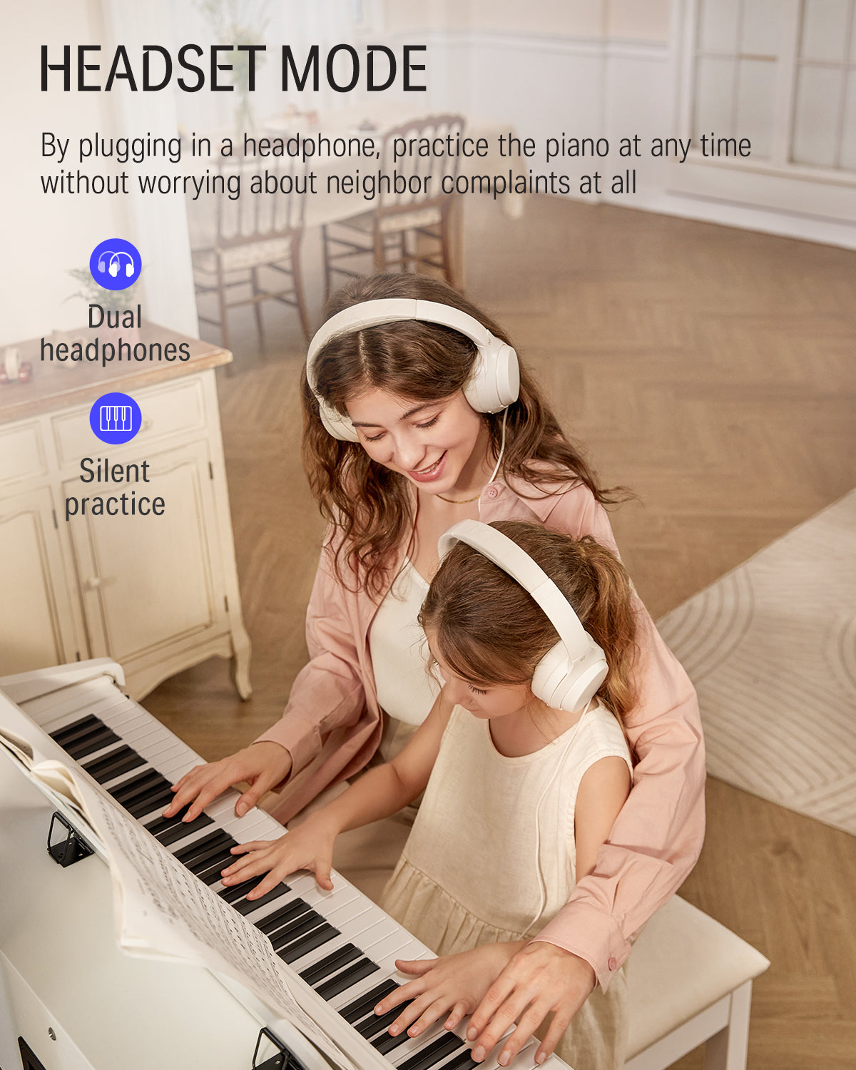 DDP-100 / White Upright Digital Piano 88-Key Weighted for