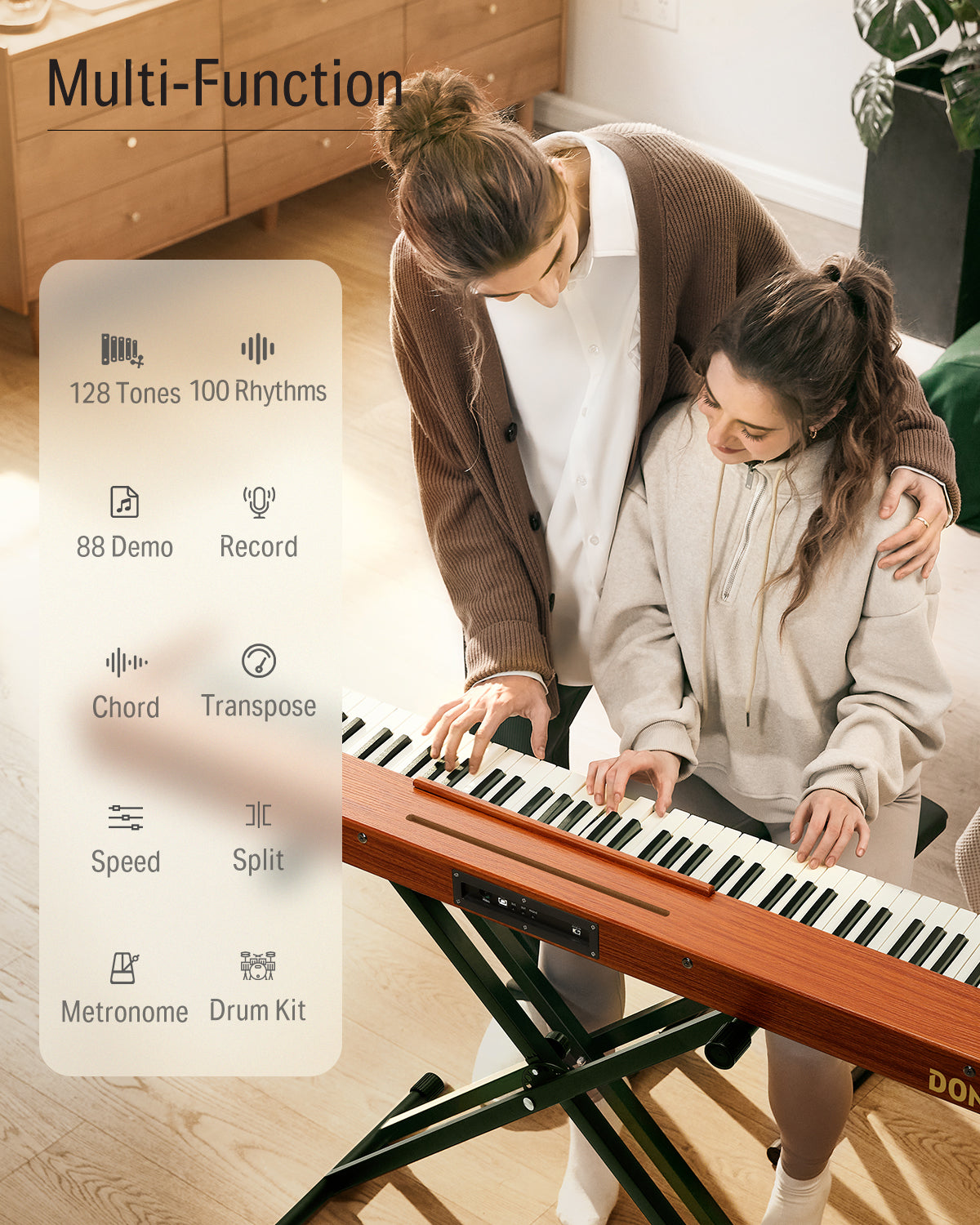 Donner DEP-1S Semi Weighted Keyboard Piano-Natural Update##