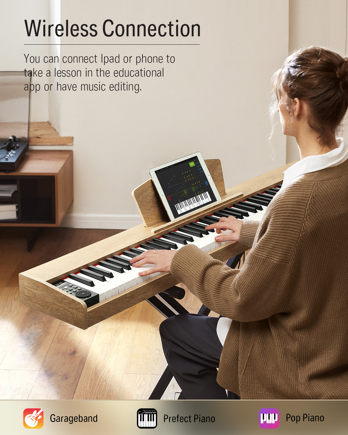 Donner DEP-1S Semi Weighted Keyboard Piano-Light wood##