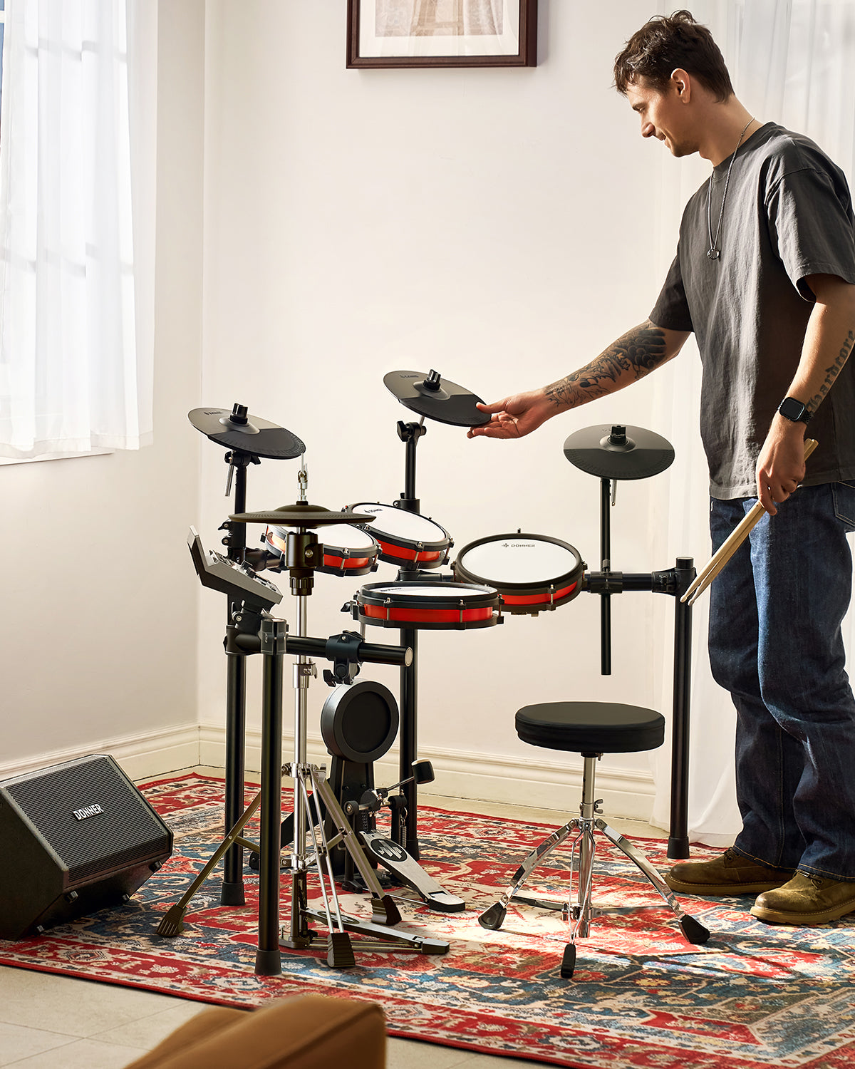 Donner DED-200Pro Electronic Drum Set Independent Hi-hat