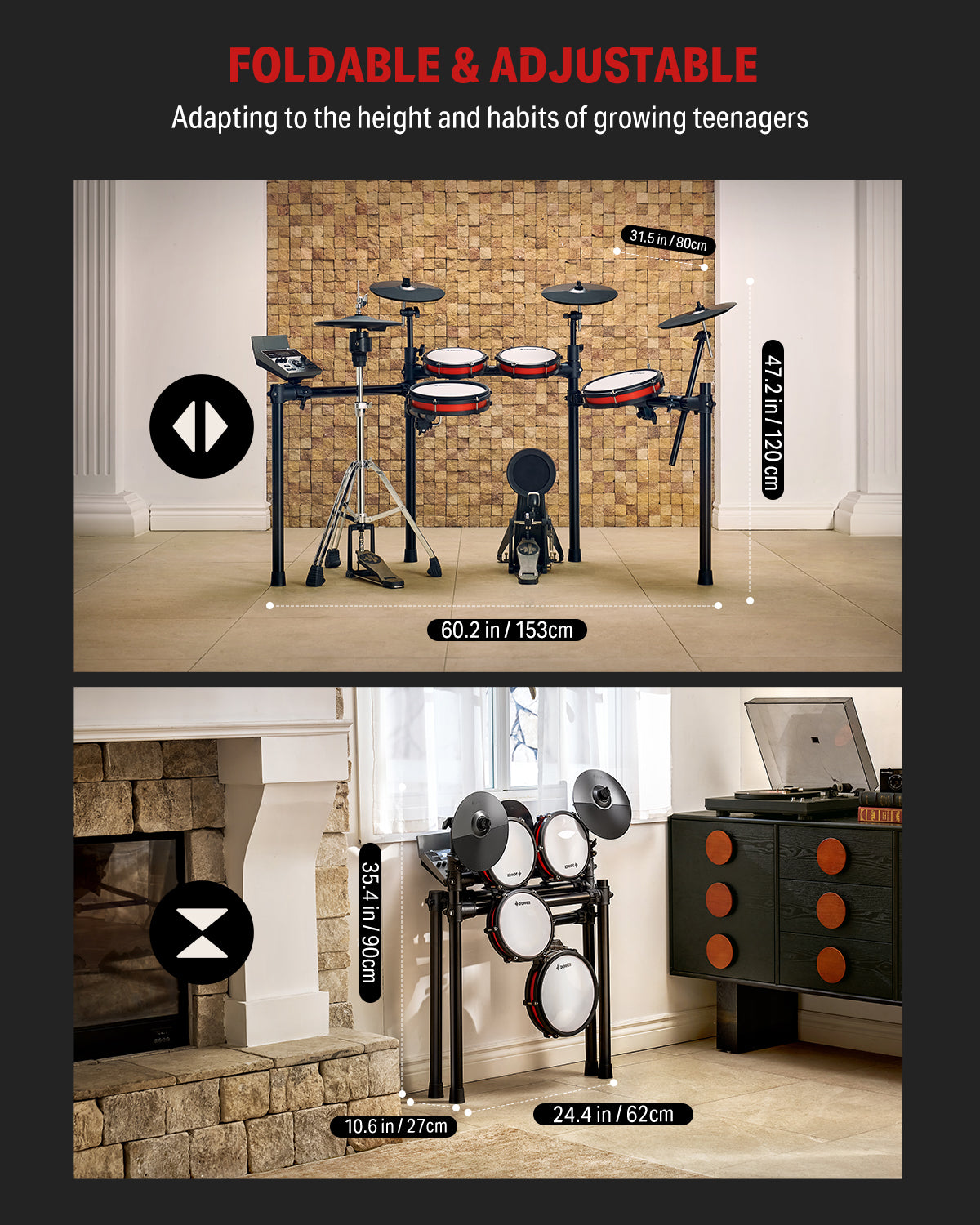 Donner DED-200Pro Electronic Drum Set Independent Hi-hat