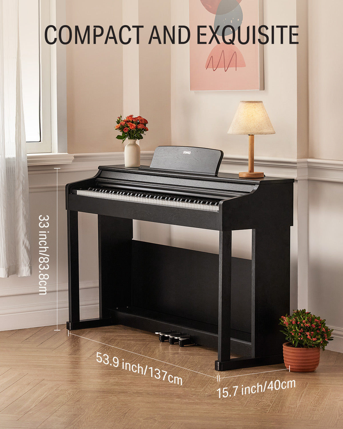 DDP-100 / White Upright Digital Piano 88-Key Weighted for