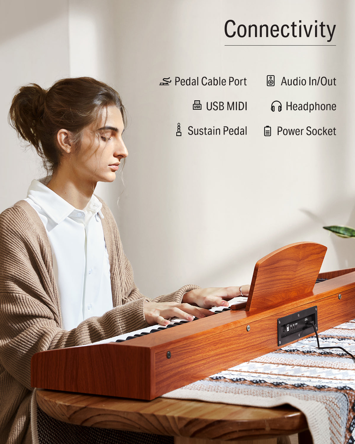 Donner DEP-1S Semi Weighted Keyboard Piano-Natural Update##