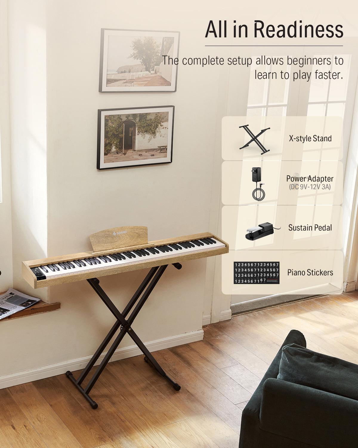 Donner DEP-1S Semi Weighted Keyboard Piano