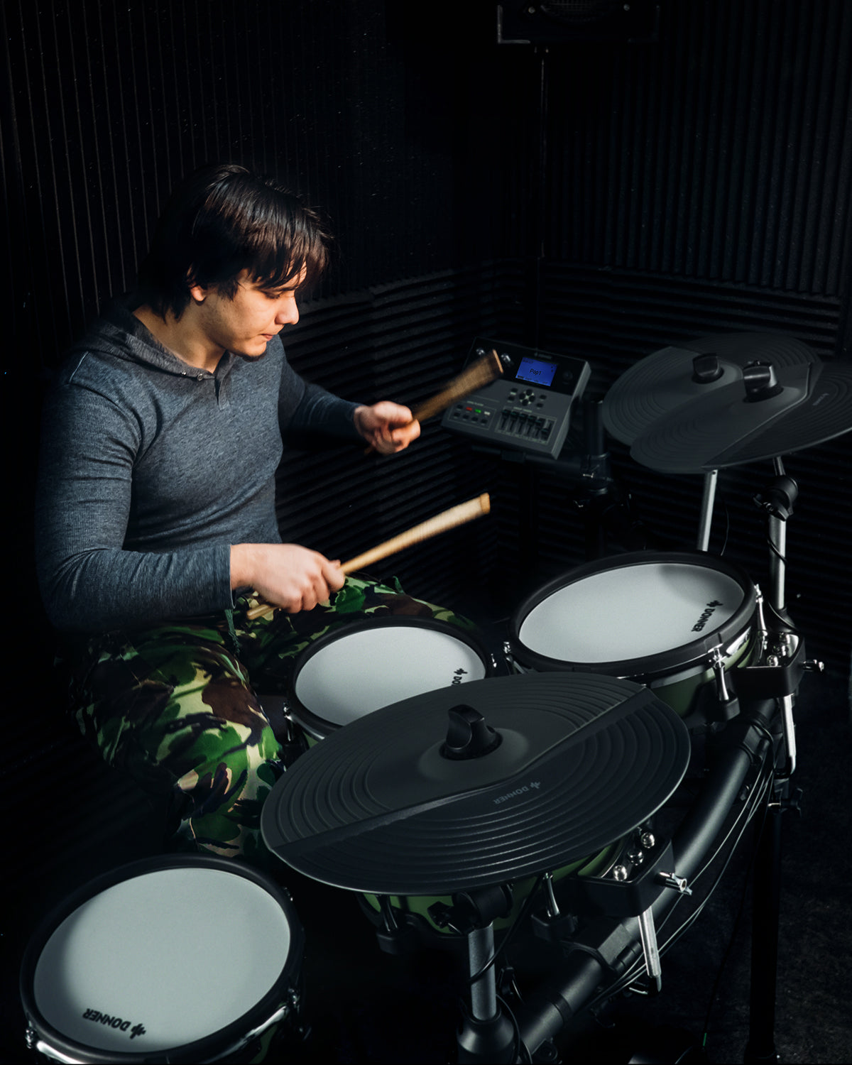 Donner DED-500 Electric Drum Set with Industry Standard Mesh Heads and Included BD Pedal for Optimal Performance and Feel - USB Professional Studio Integration