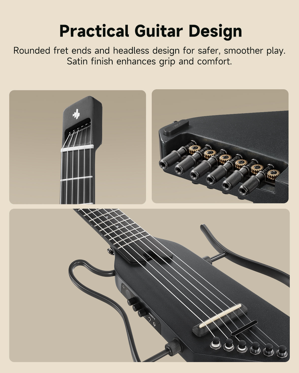 HUSH™ C Headless Travel Guitar / Nylon String Acoustic-Electric