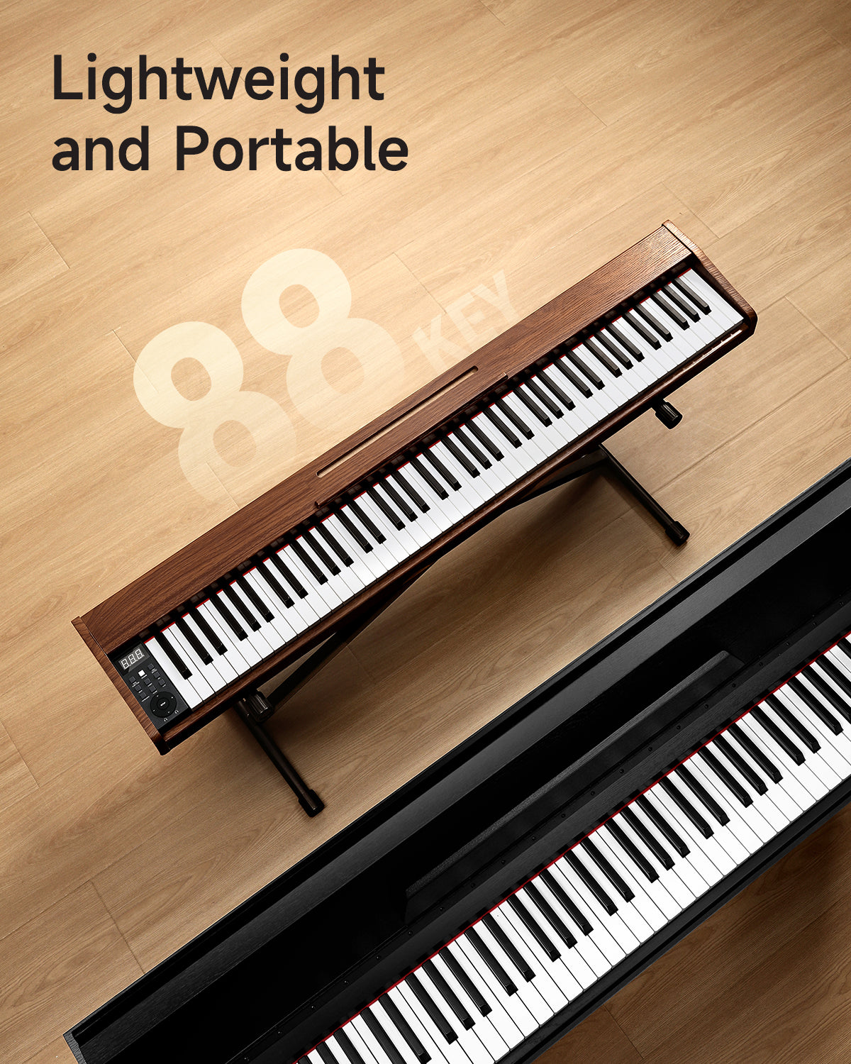 Donner DEP-1S Semi Weighted Keyboard Piano-Brown##