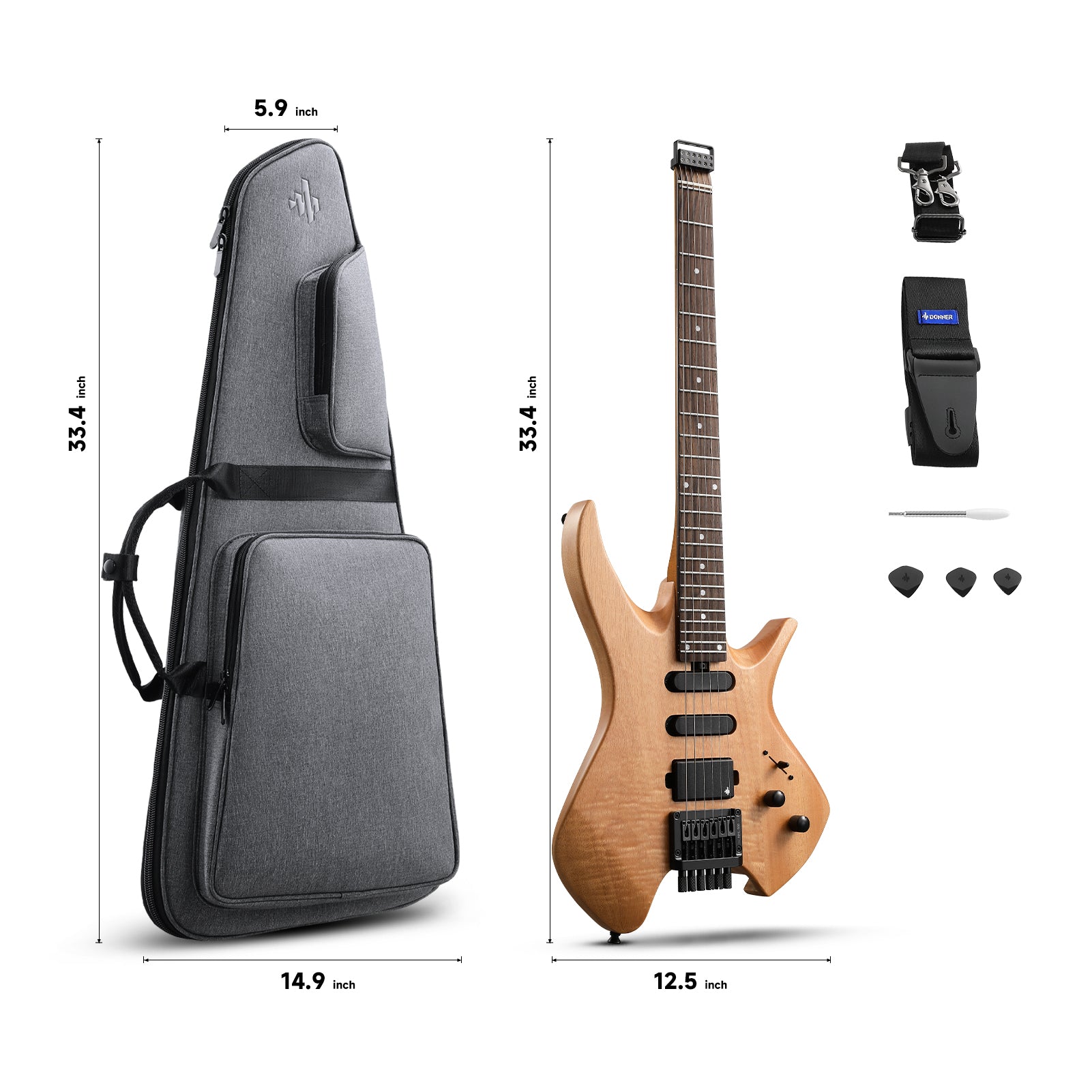 Donner NHL-500 Headless Electric Guitar