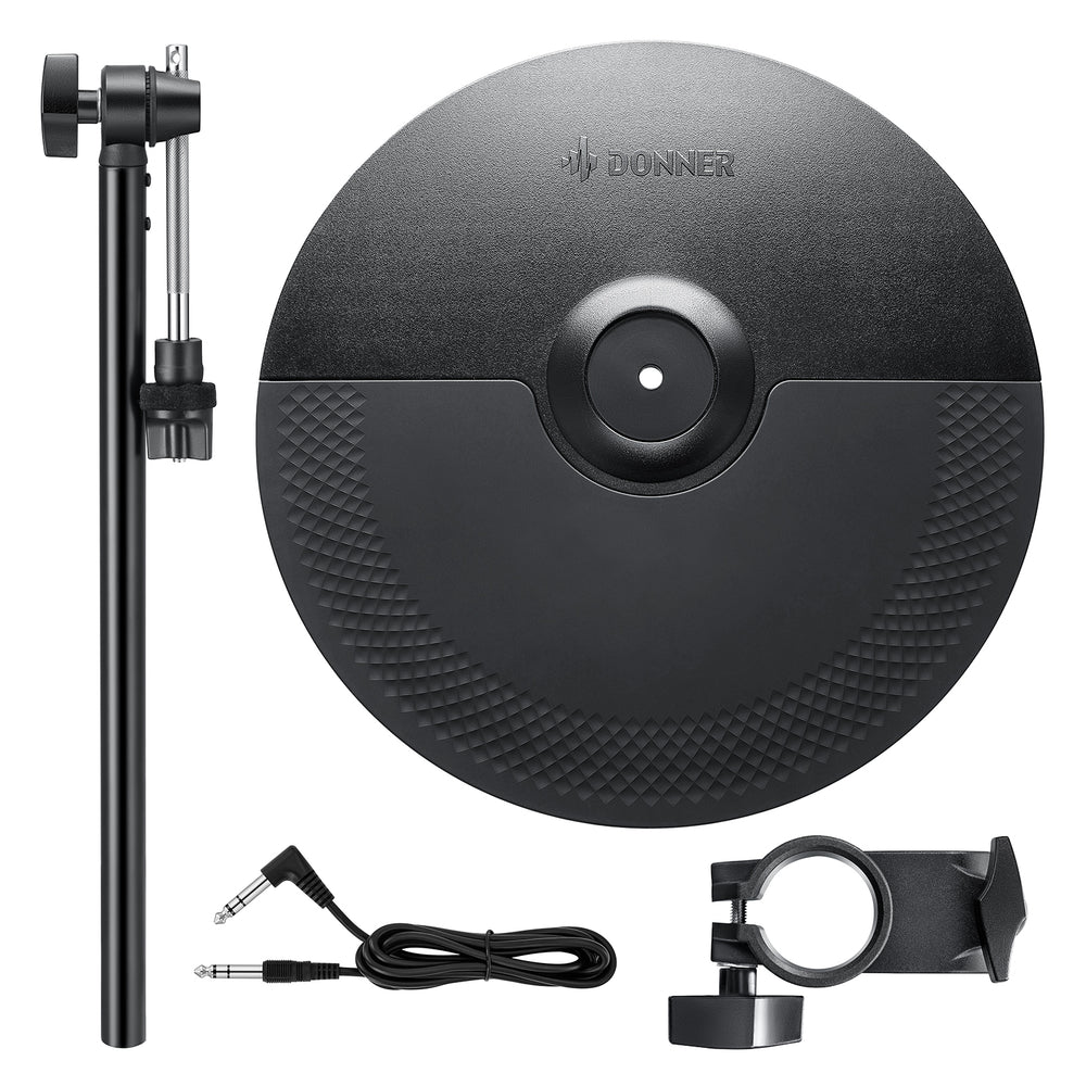 Donner Mute Cymbal Set with 12-inch Cymbals and Cymbals Stand For DED-