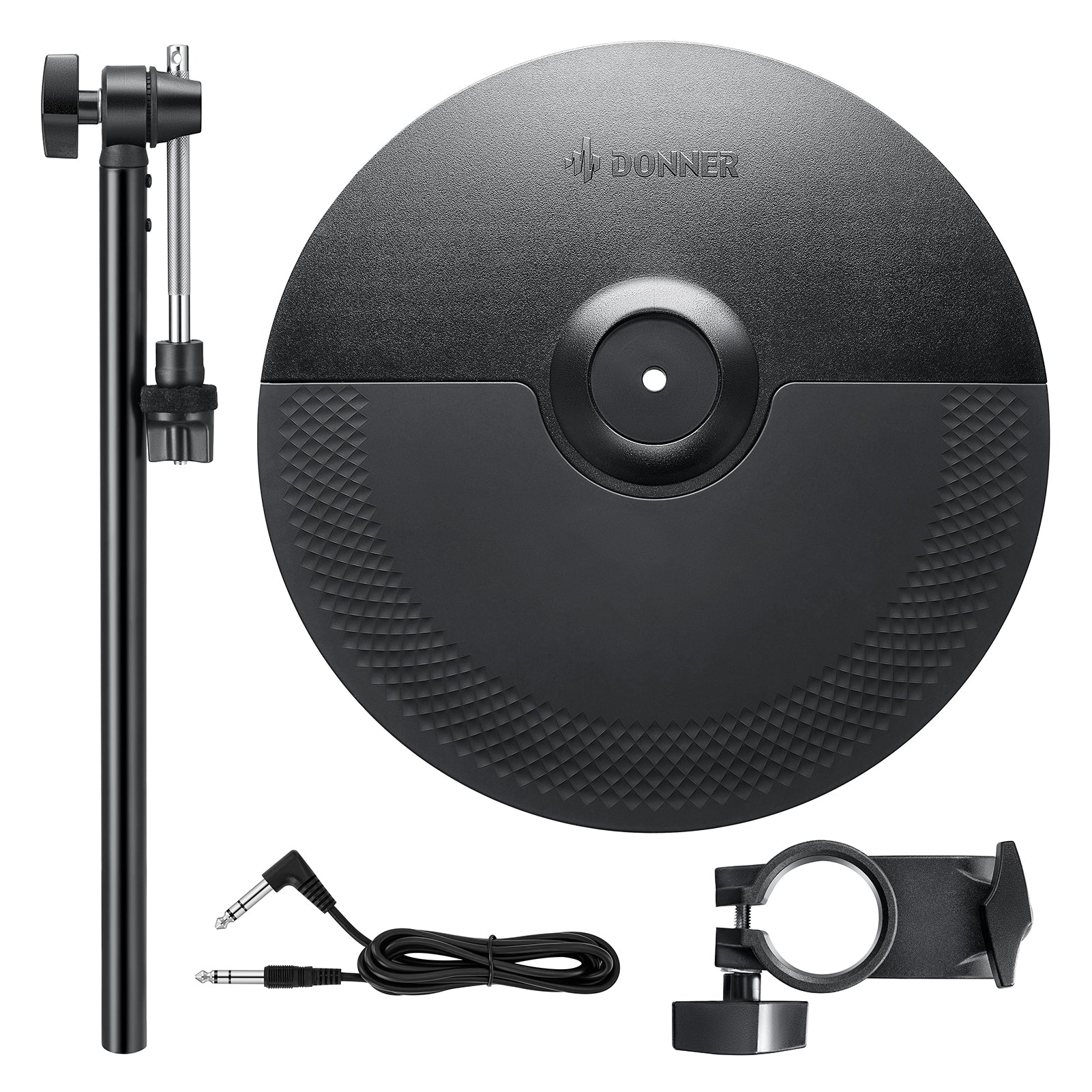 Donner Mute Cymbal Set with 12-inch Cymbals and Cymbals Stand For DED-200 Expansion
