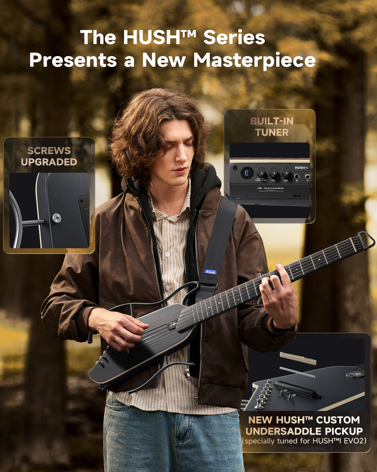 Donner HUSH I Evo2 Guitar-Balck##