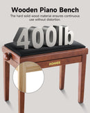 Donner Adjustable-Height Piano Bench Brown Matt