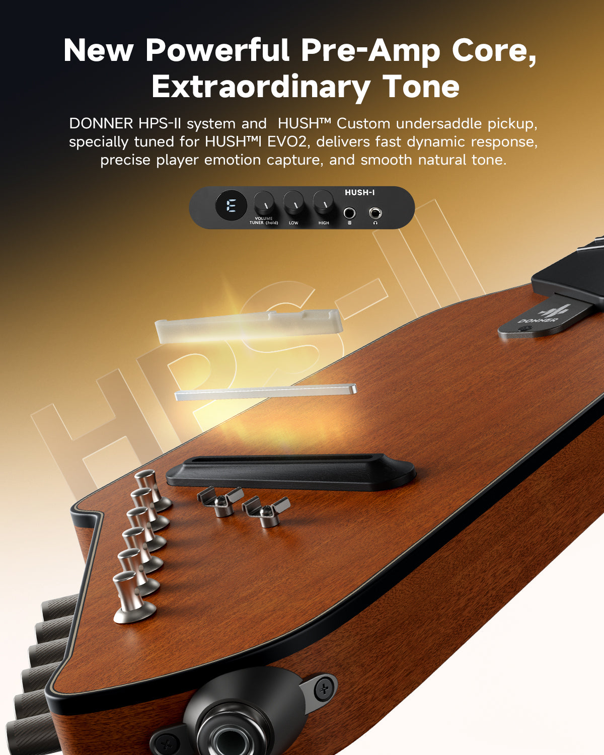 Donner HUSH I Evo2 Guitar-Natural##