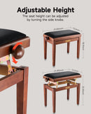 Donner Adjustable-Height Piano Bench Brown Matt