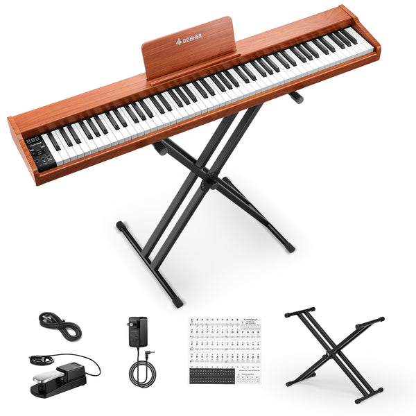 Donner DEP-1S Semi-Weighted Digital Piano Wooden Style Electric Piano + Pedal