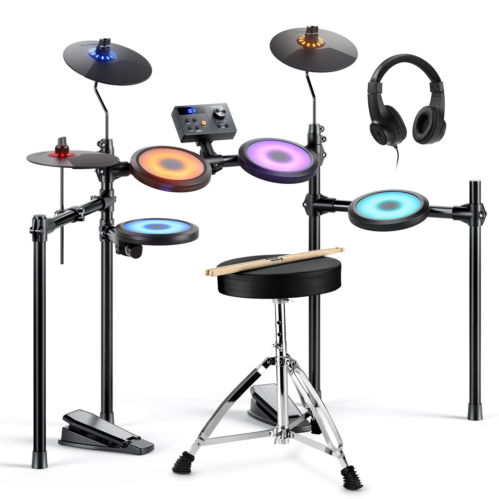 Donner DED-70 Electric Drum Set For Kids-Basics with Light##