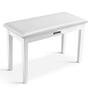 Donner Duet Piano Bench Stool with Storage White and Padded Cushion