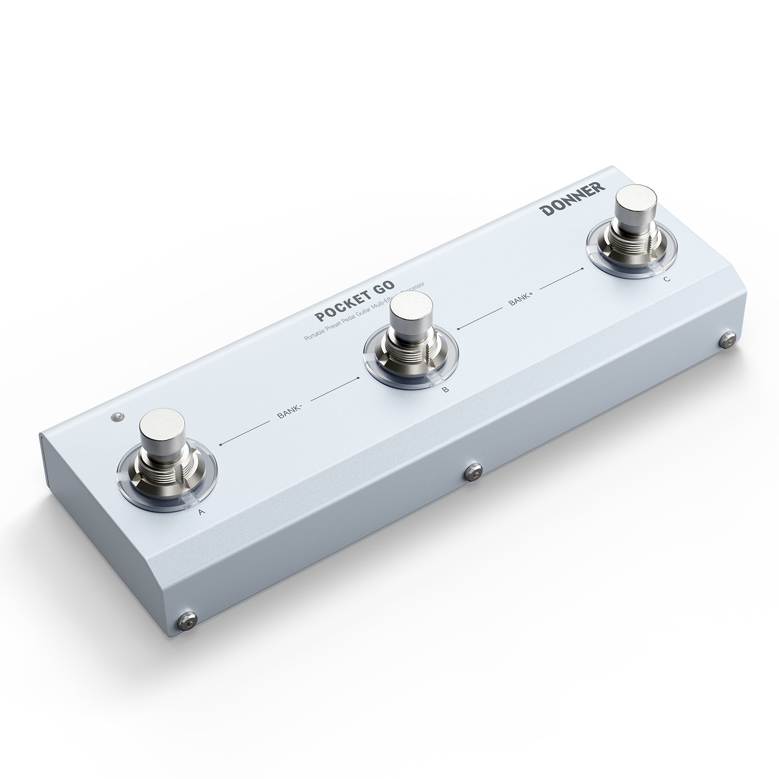 DONNER Pocket Go – Portable Preset Pedal Multi-Effects Processor for Guitar White