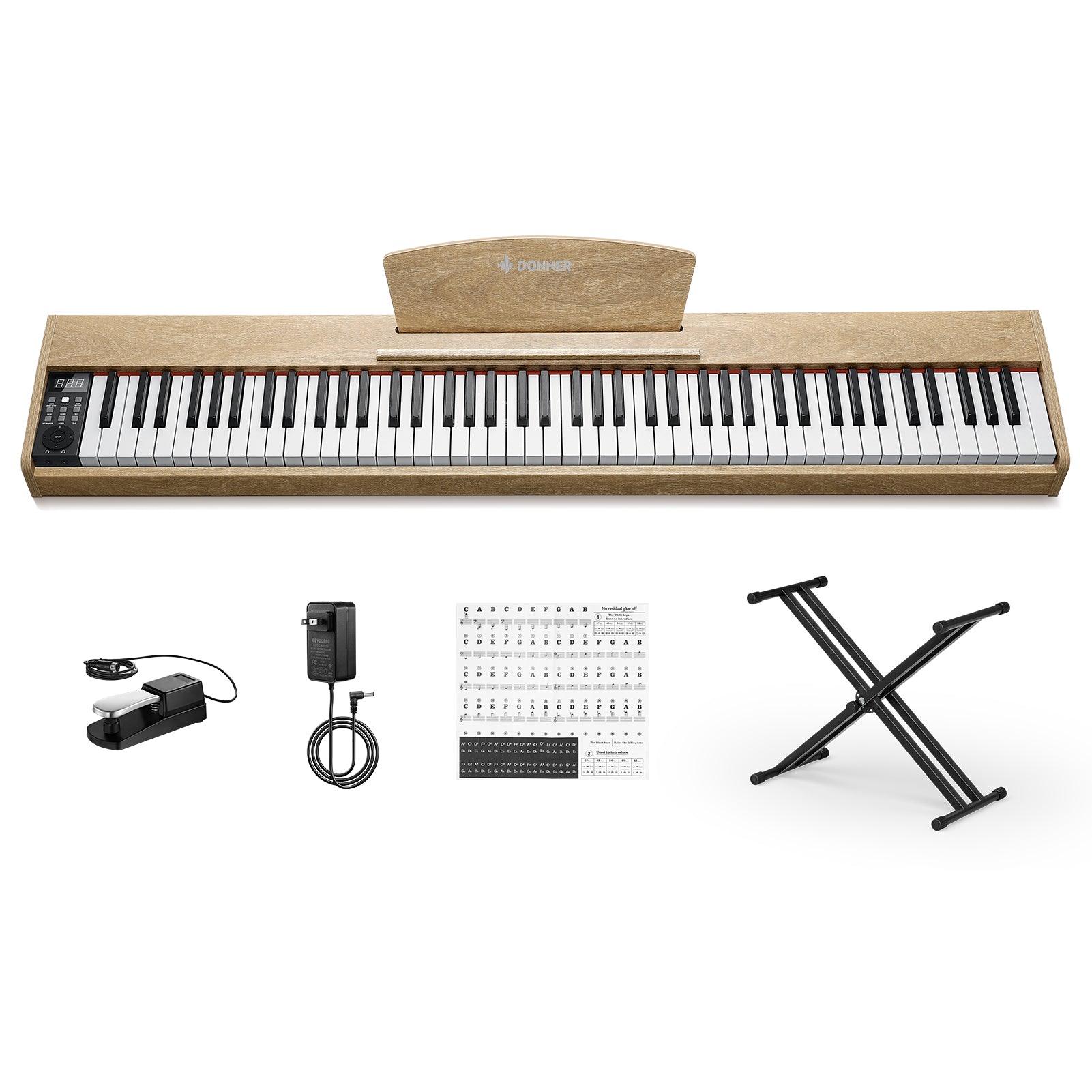 Donner DEP-1S Semi Weighted Keyboard Piano-Light wood##