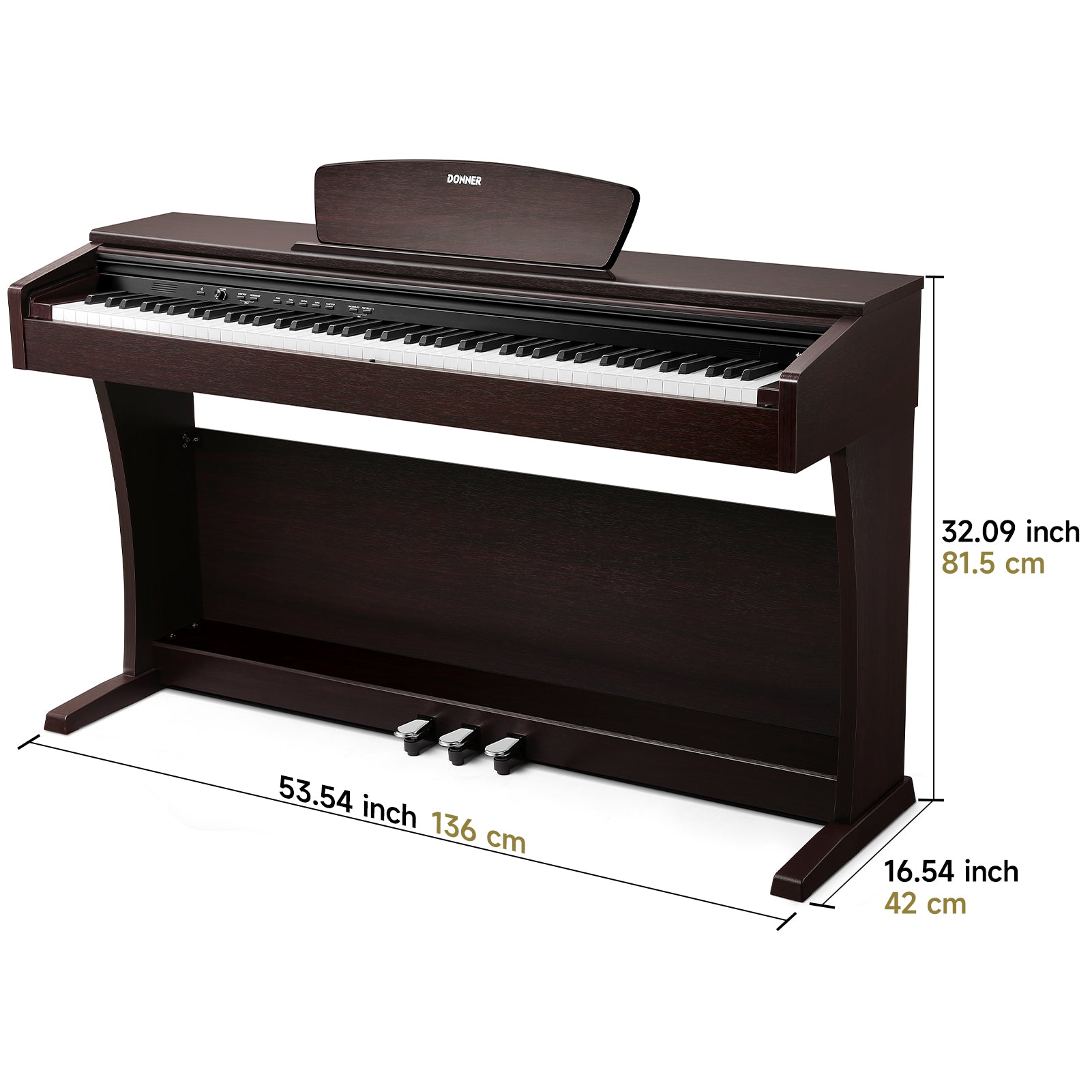 Donner DDP-300 88-Key Fully Weighted Hammer Action Digital Piano with Bluetooth