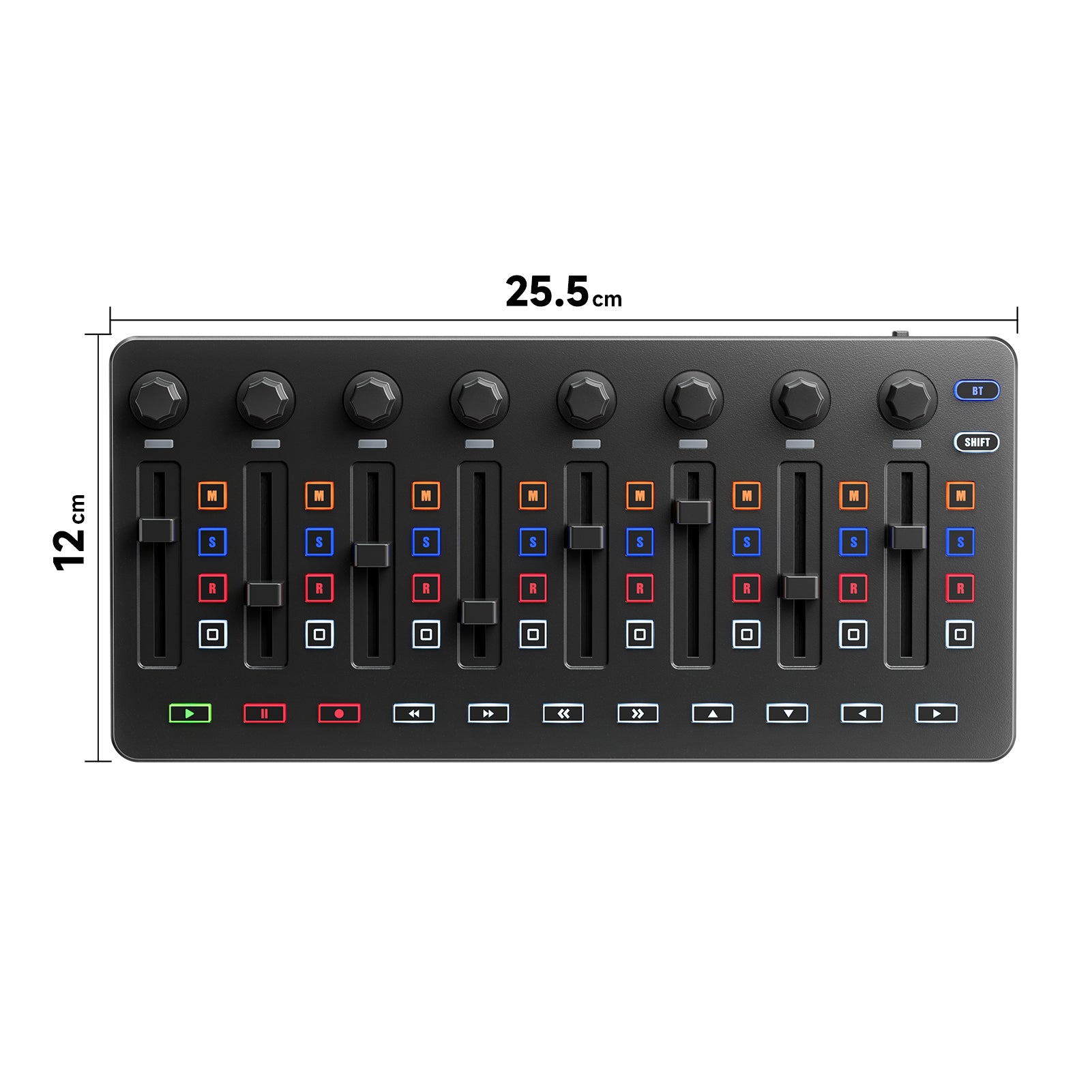 StarryCtrl Wireless MIDI Controller, Built-in Battery, 8 Faders, MCU Support