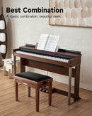 Donner Adjustable-Height Piano Bench Brown Matt