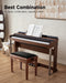 Donner Adjustable-Height Piano Bench Brown Matt