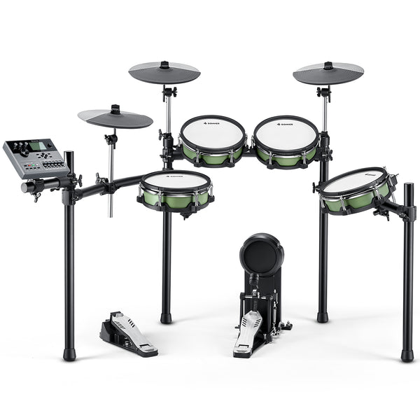 Donner DED-500 Electric Drum Set with Industry Standard Mesh Heads and Included BD Pedal for Optimal Performance and Feel - USB Professional Studio Integration