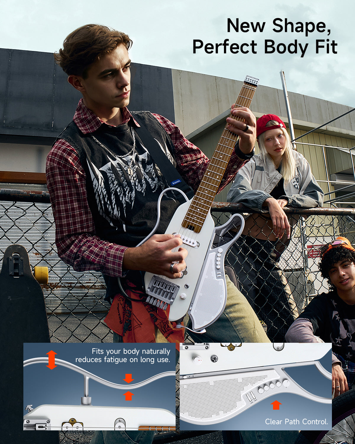 Donner HUSH X LIVE Travel Guitar with Speaker