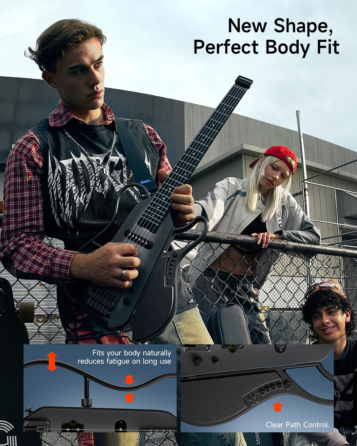 Donner HUSH X LIVE Travel Guitar with Speaker