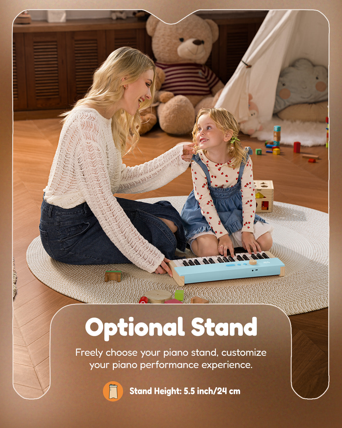 Eastar KIDO V-10 Electronic Keyboard for Children 32 Keys-Blue##