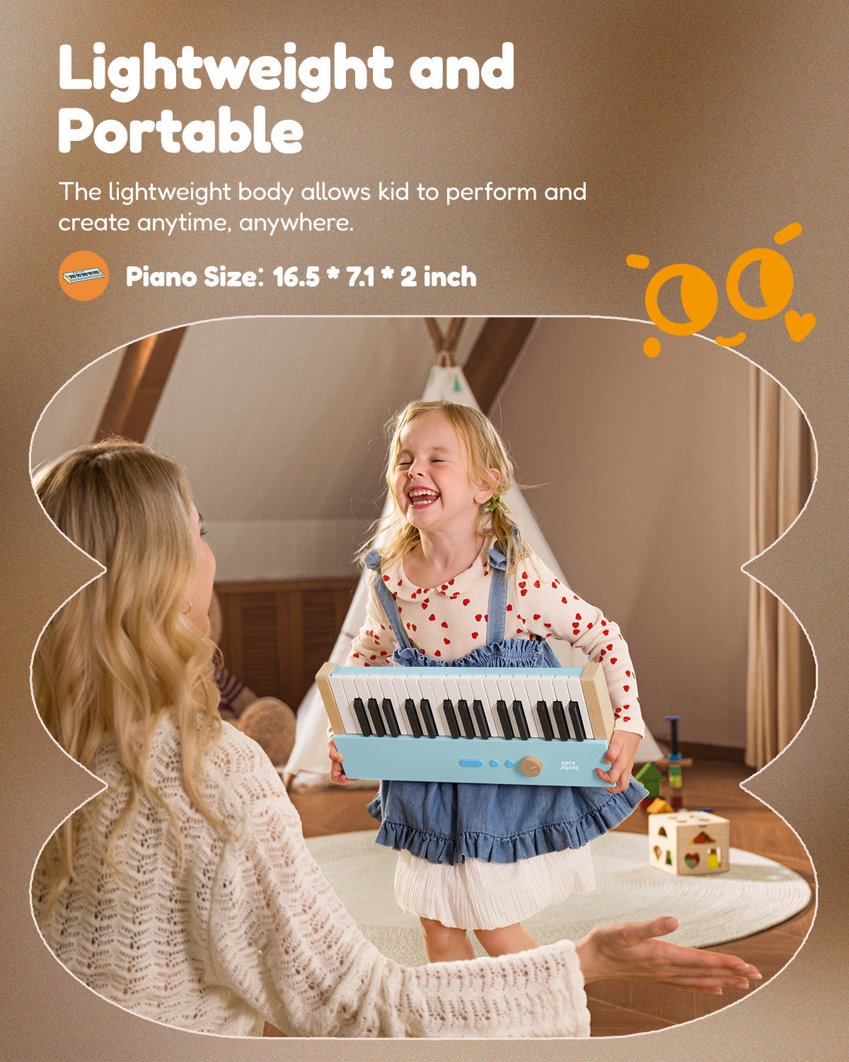 Eastar KIDO V-10 Electronic Keyboard for Children 32 Keys-Blue##