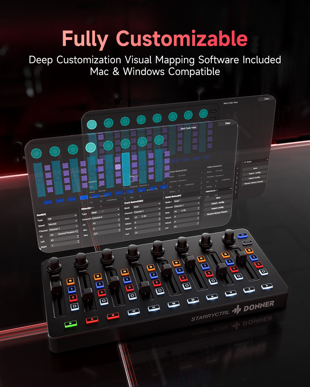 StarryCtrl Wireless MIDI Controller with Bluetooth & MCU Support