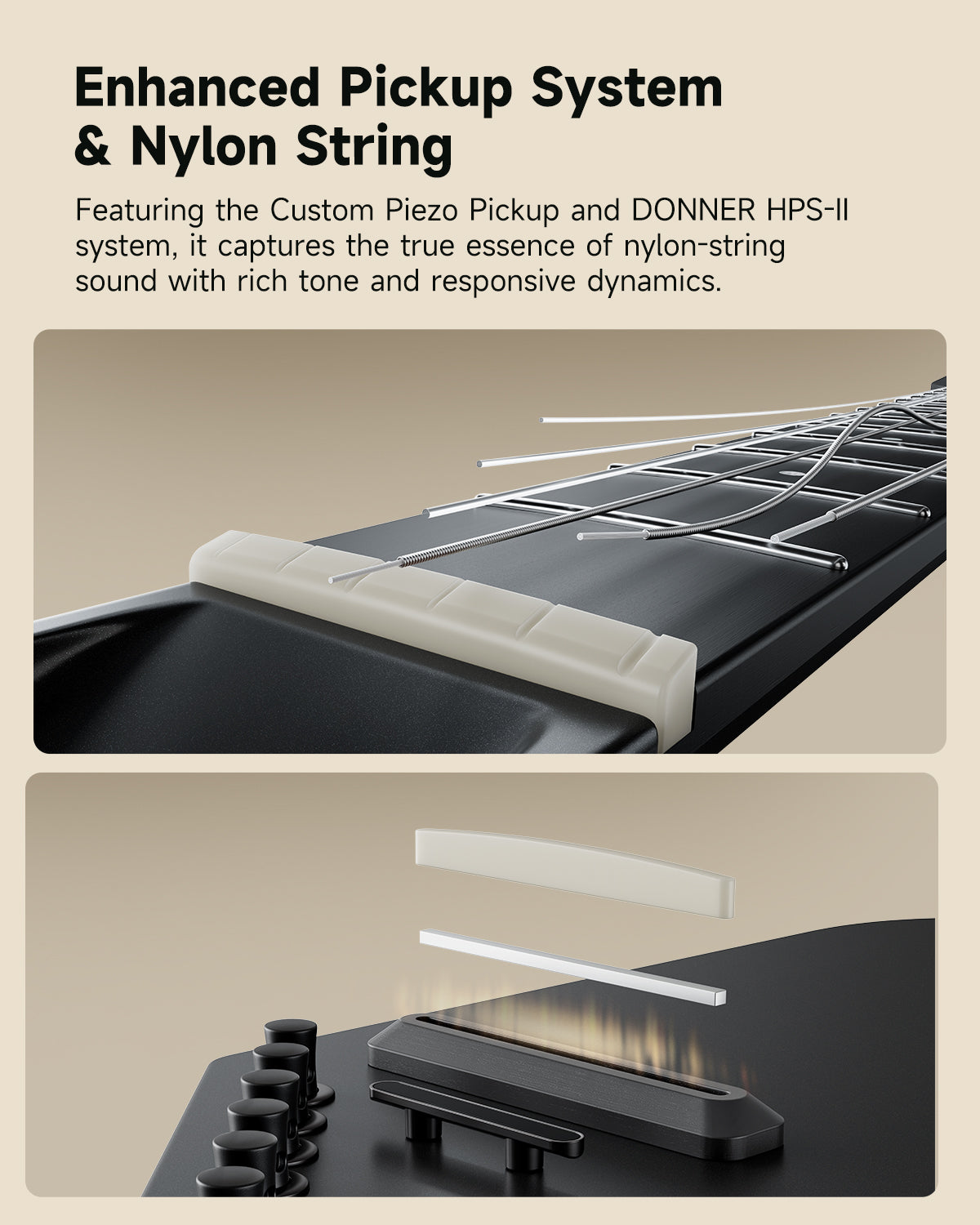 Donner HUSH C Nylon Acoustic-Electric Guitar