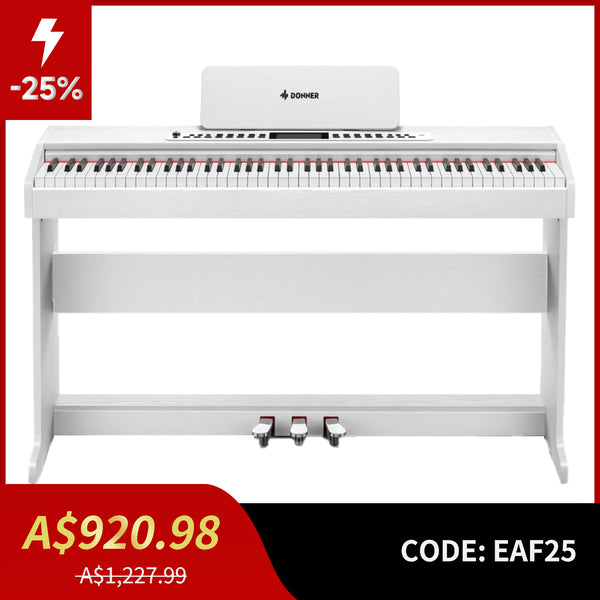 Donner DDP-95 Beginners Digital Piano 88 Key Weighted Upright Digital Piano Multi-functional Piano White