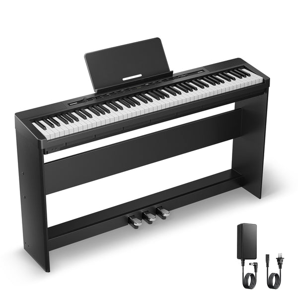 Donner DEP-16S Black Digital Electric 88-Key Weighted Steel with Stand