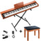 Donner DEP-1S Semi-Weighted Digital Piano w/ Stand Wooden Style Electric Piano + Pedal