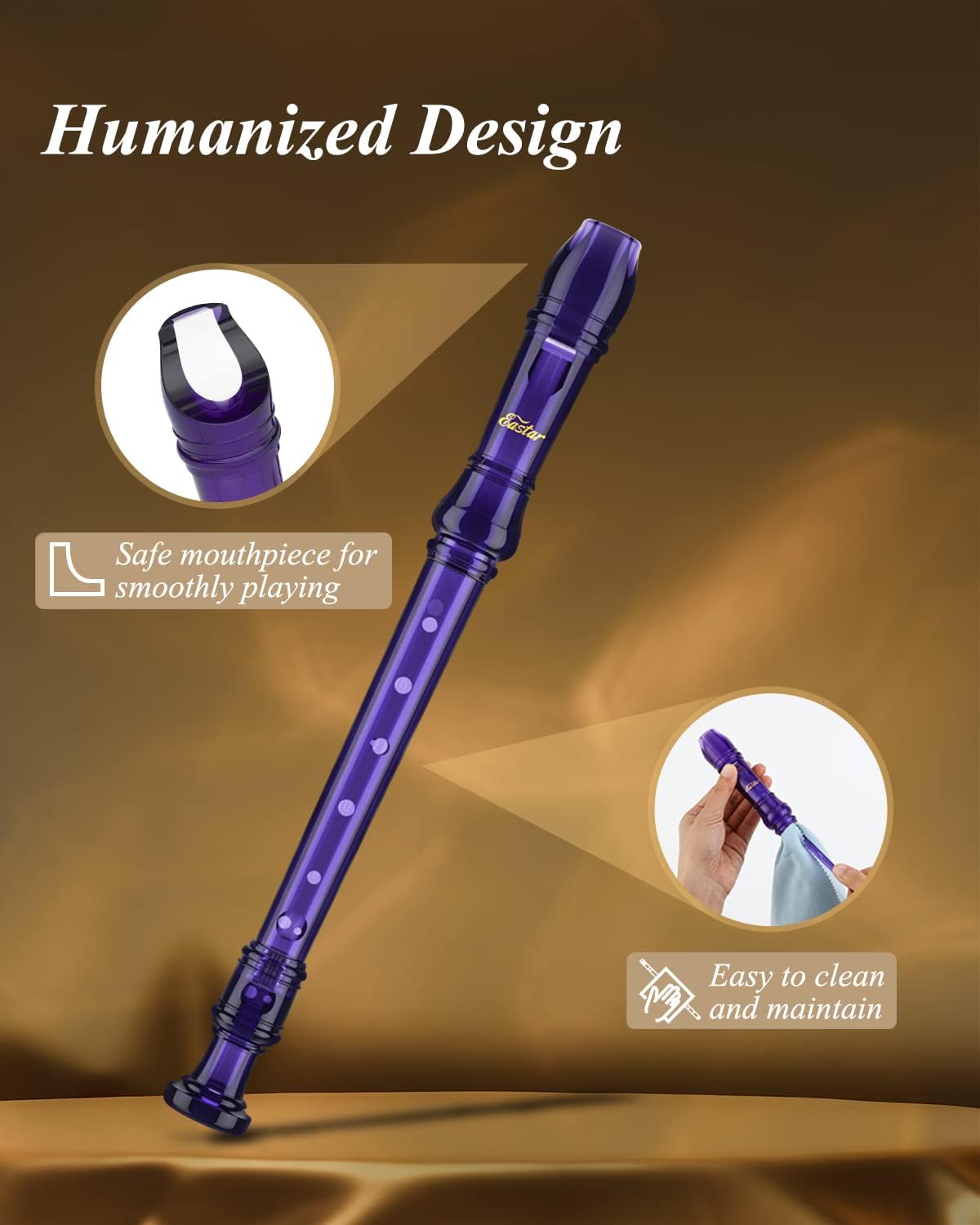 Eastar Soprano Recorder Instrument for Kids Students Beginners, German fingering C Key Recorder Instrument donner music au