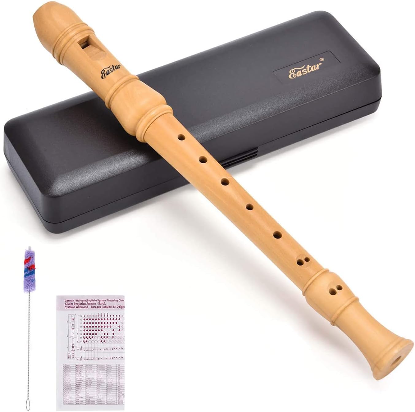 Eastar Soprano Recorder Instrument for Kids Adults Beginners, Baroque fingering C Key Maple Wooden Recorder