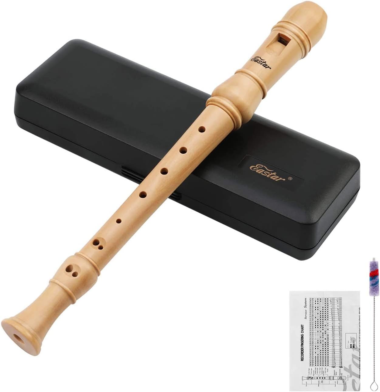 Eastar Soprano Recorder Instrument for Kids Adults Beginners, German fingering C Key Maple Wooden Recorder