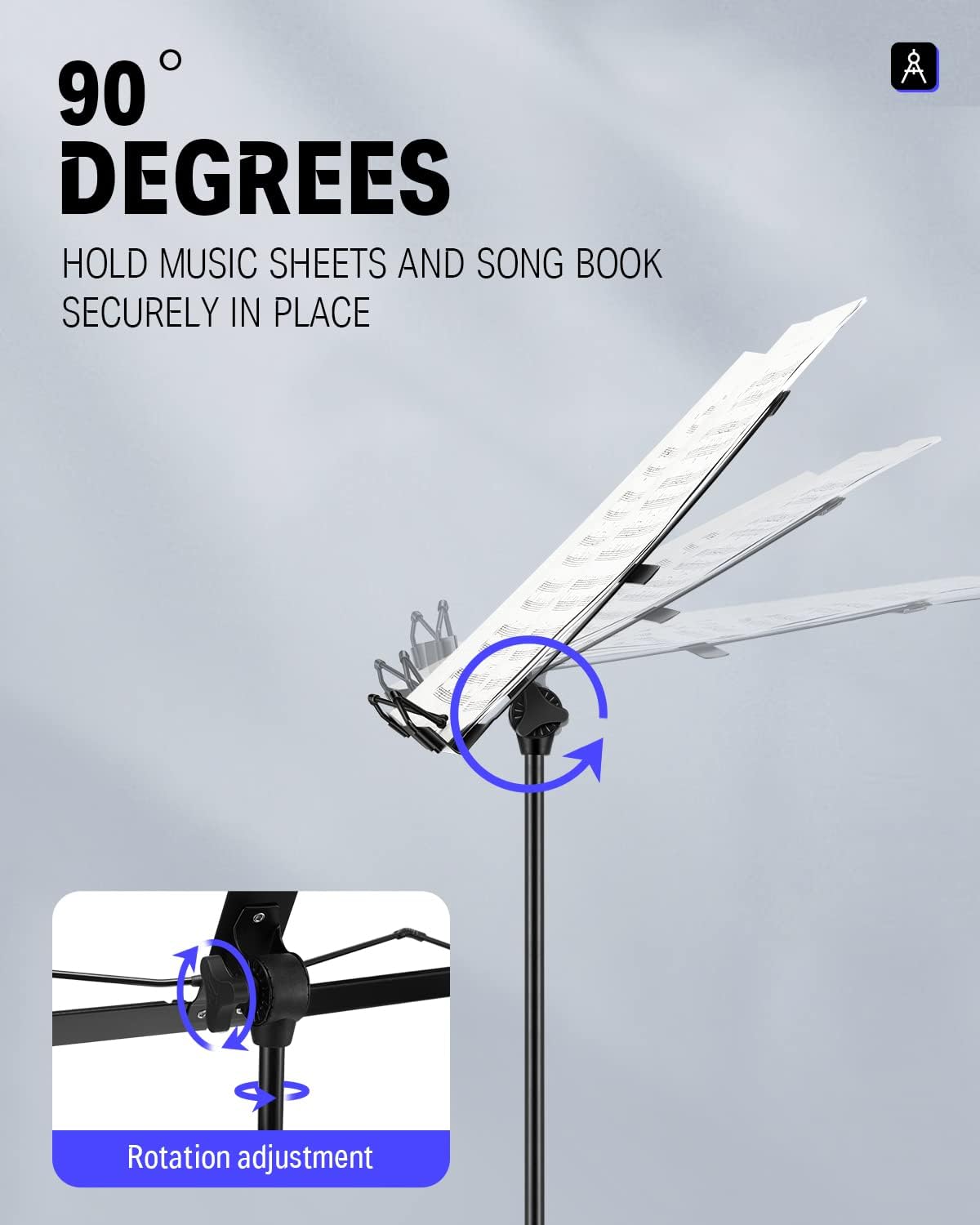 Donner DMS-2 Music Stand for Sheet Music with 2 Carrying Bag, Portable Folding Wire Music Stand Holder
