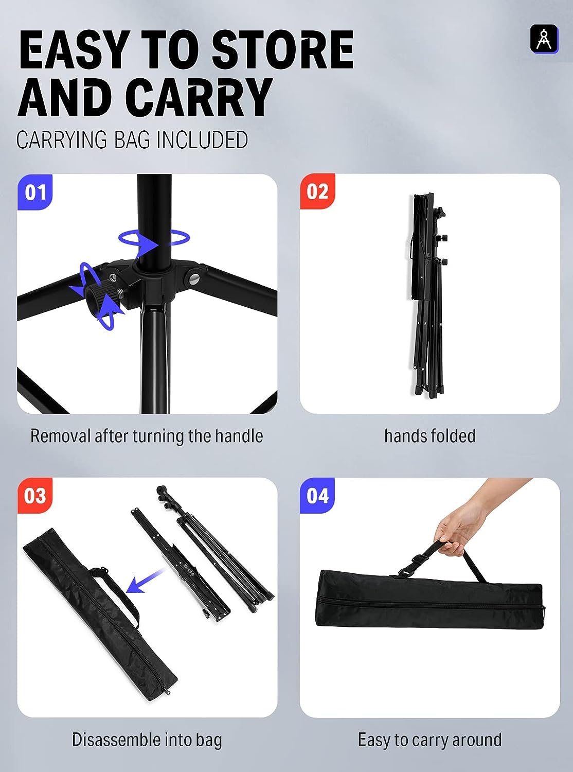 Donner DMS-2 Music Stand for Sheet Music with 2 Carrying Bag, Portable Folding Wire Music Stand Holder
