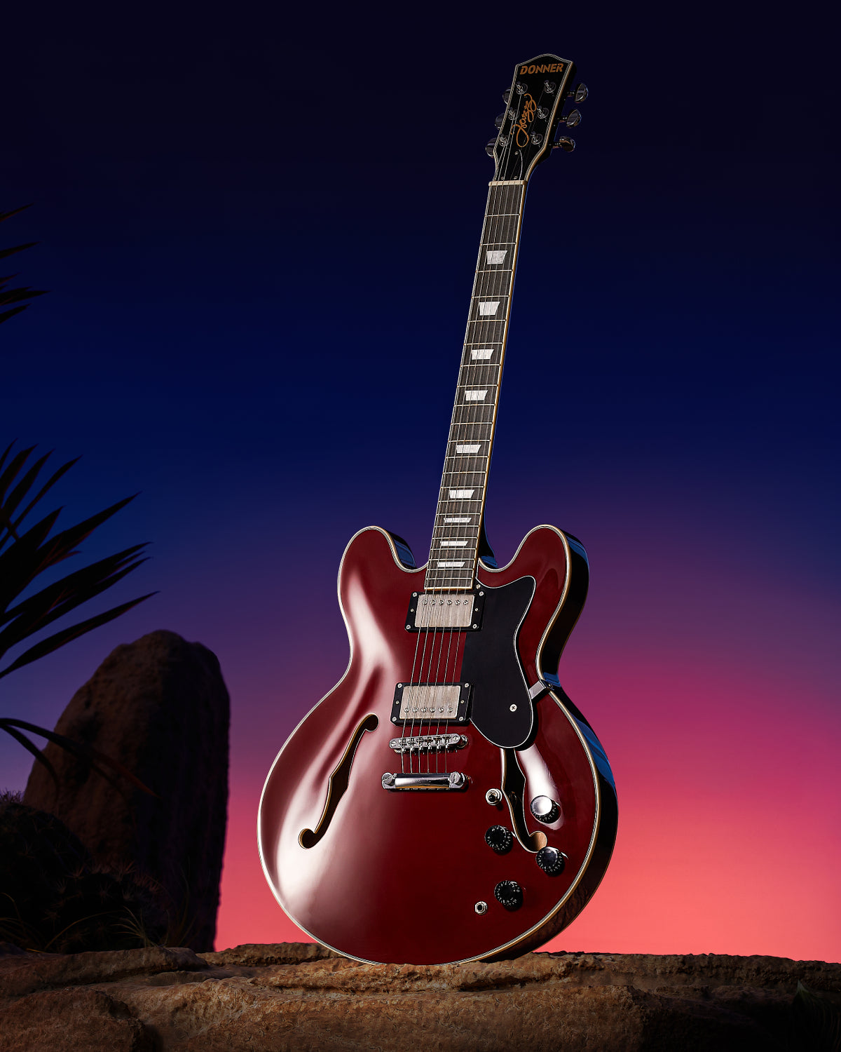 Donner DJP-1000 335 Style Electric Guitar Kit for Jazz Semi-Hollow Body with Dual H Pickups